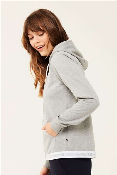 U.s Polo Assn. 16599 Kadın Kapişonlu Eşofman Üstü-gri