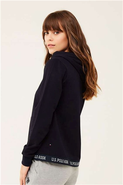 U.s Polo Assn. 16599 Kadın Kapişonlu Eşofman Üstü-Lacivert