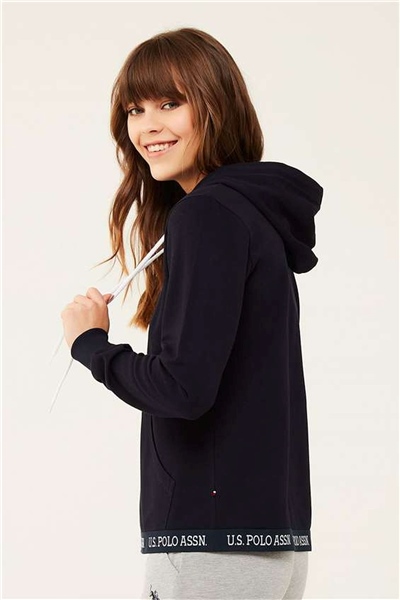 U.s Polo Assn. 16599 Kadın Kapişonlu Eşofman Üstü-Lacivert