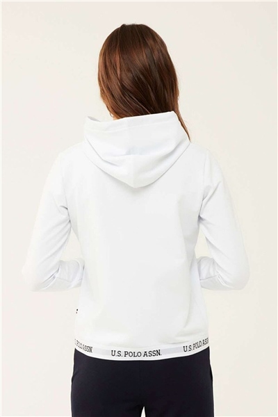 U.s Polo Assn. 16599 Kadın Kapişonlu Eşofman Üstü-Beyaz