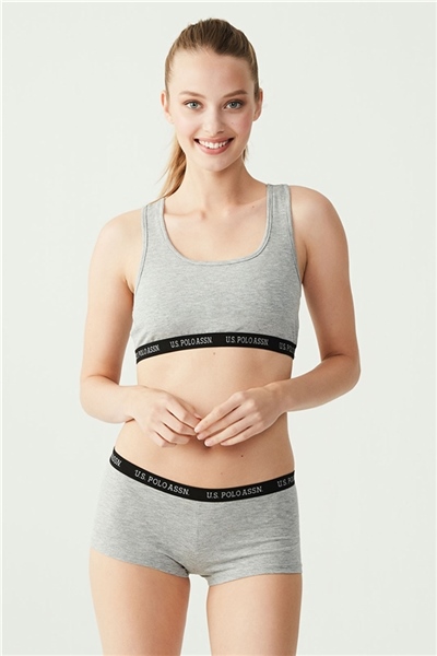 U.s Polo Assn. 65003 Kadın Sporcu Büstiyer Şort Set-Grimelanj