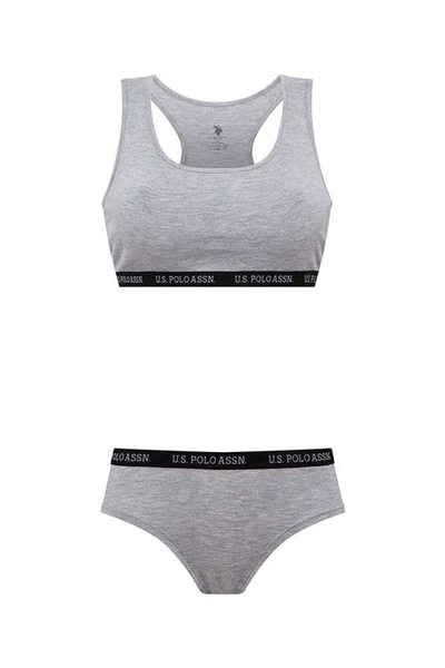 U.s Polo Assn. 65003 Kadın Sporcu Büstiyer Şort Set-Grimelanj