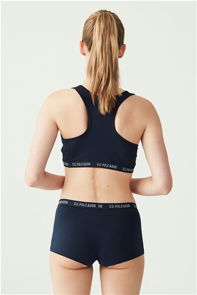 U.s Polo Assn. 65003 Kadın Sporcu Büstiyer Şort Set-Lacivert