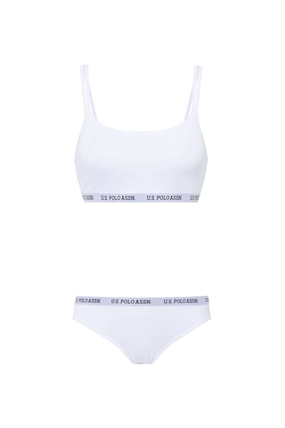 U.s Polo Assn. 65004 Kadın Büstiyer slip Set-Beyaz