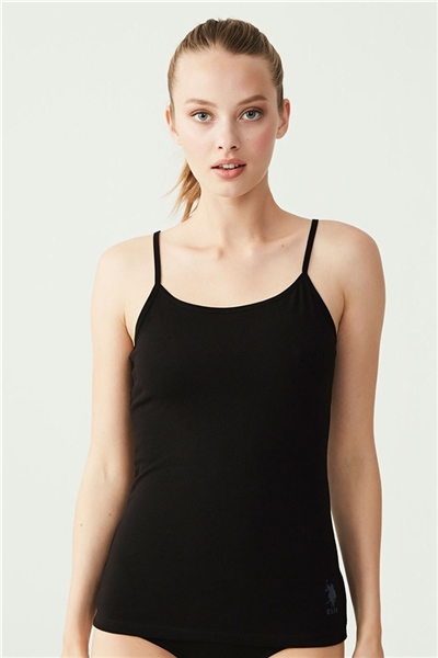 U.s Polo Assn. 66000 Kadın İp Askılı Atlet -Siyah