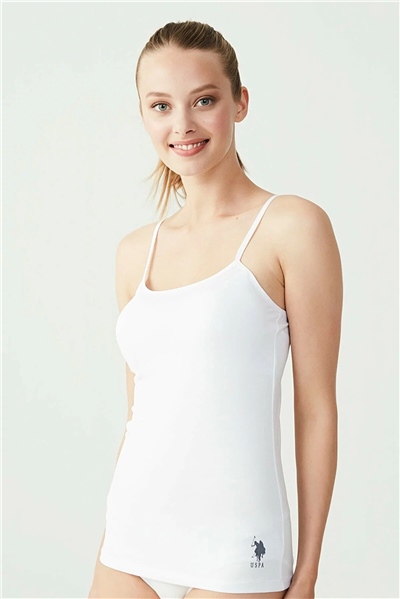 U.s Polo Assn. 66000 Kadın İp Askılı Atlet -Beyaz