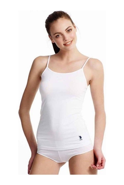 U.s Polo Assn. 66000 Kadın İp Askılı Atlet -Beyaz