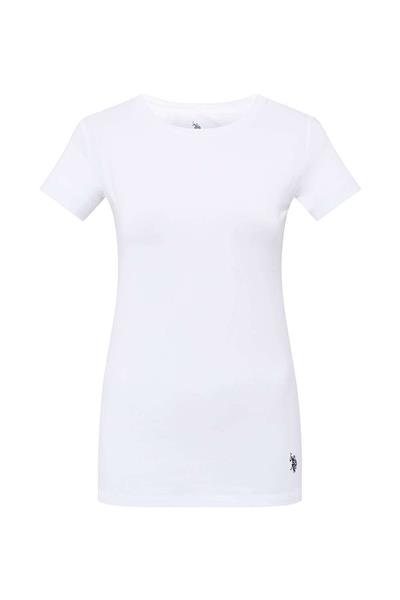 U.s Polo Assn. 66002 Kadın Modal Kısa Kollu Yuvarlak Yaka T-Shirt-Beyaz