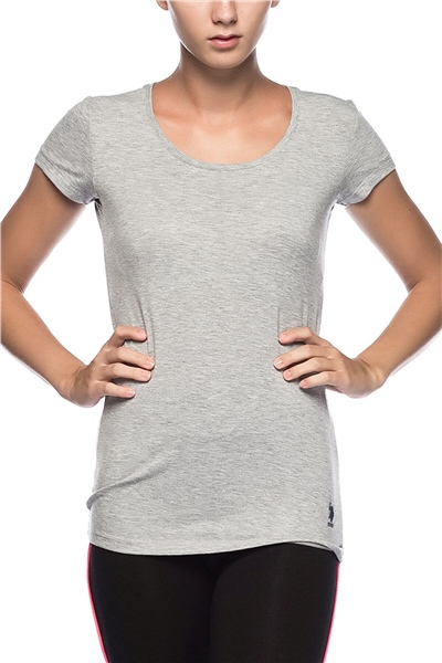 U.s Polo Assn. 66003 Kadın Derin Yuvarlak Yaka T-Shırt-Grimelanj