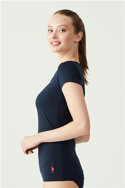 U.s Polo Assn. 66003 Kadın Derin Yuvarlak Yaka T-Shırt-Lacivert