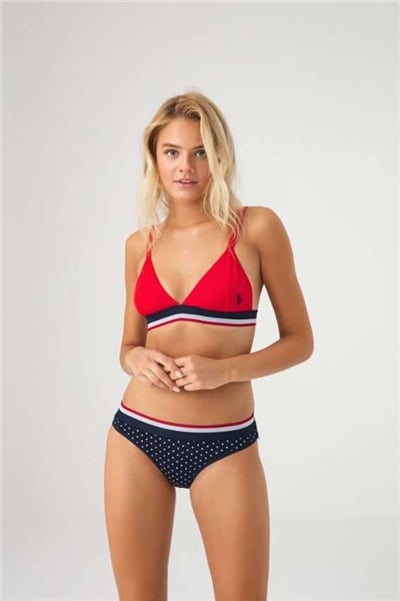 U.s Polo Assn. 66253 Kadın Büstiyer Slip Takım-Kırmızı