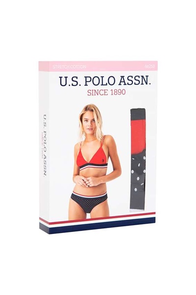 U.s Polo Assn. 66253 Kadın Büstiyer Slip Takım-Kırmızı
