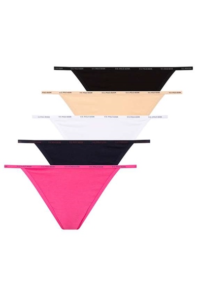 U.s Polo Assn. 67000 Kadın 5 Li slip-Siyah&Ten&Beyaz&Fuşya&Lacivert