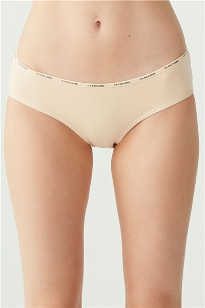 U.s Polo Assn. 67002 Kadın 5 Li Yüksek Bel Slip-Siyah&Ten&Beyaz&Somon&Kırmızı