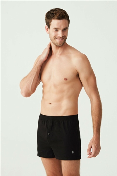 U.s Polo Assn. 80054 Erkek Pamuk Boxer-Siyah