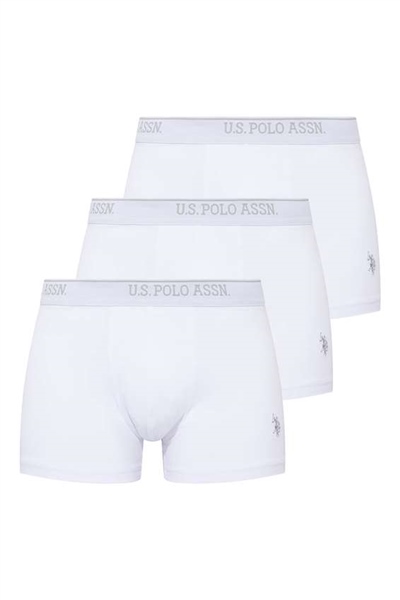 U.s Polo Assn. 80097 Erkek 3 Lü Boxer-Beyaz