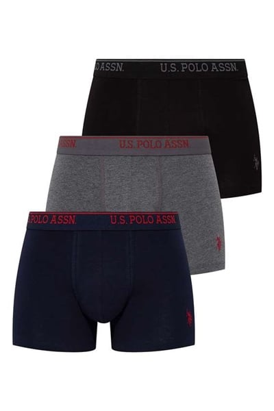 U.s Polo Assn. 80097 Erkek 3 Lü Boxer-Siyah&Antrasit&Lacivert