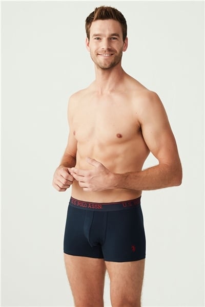 U.s Polo Assn. 80097 Erkek 3 Lü Boxer-Kırmızı&Lacivert&Beyaz