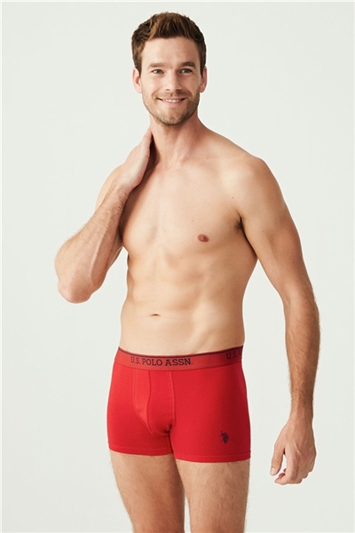 U.s Polo Assn. 80097 Erkek 3 Lü Boxer-Kırmızı&Lacivert&Beyaz