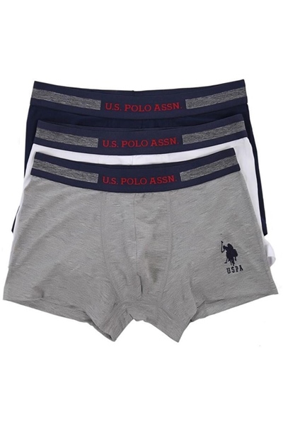 U.s Polo Assn. 80155 Erkek 3 Lü Boxer-Lacivert&Grimelanj&Beyaz