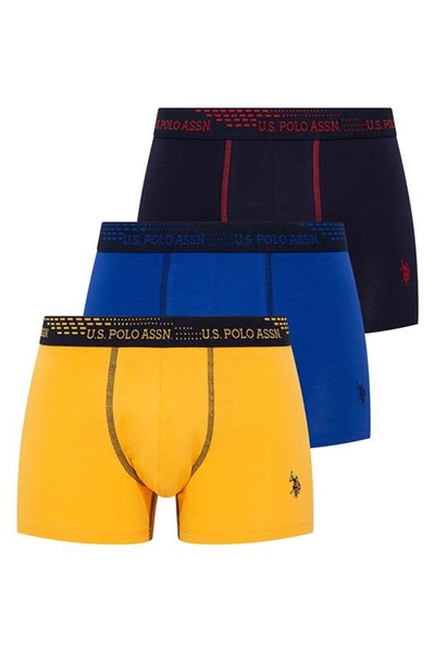 U.s Polo Assn. 80178 Erkek 3 Lü Boxer-Sax&Lacivert&Sarı