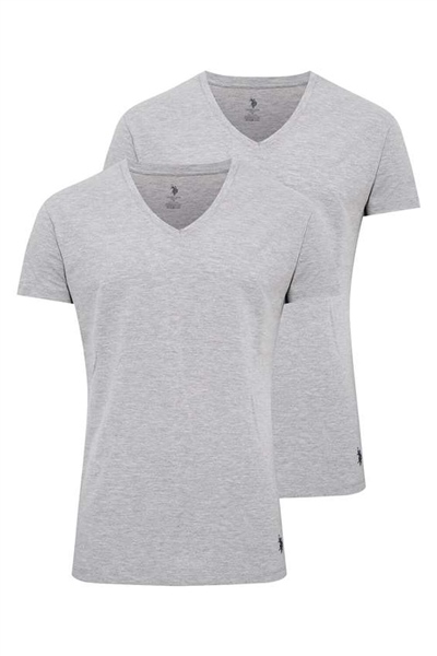 U.s Polo Assn. 80194 Erkek 2 Li Kısa Kol  V Yaka Atlet-Grimelanj