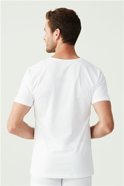 U.s Polo Assn. 80199 Erkek 2 Li Kısa Kol V Yaka  Atlet -Beyaz