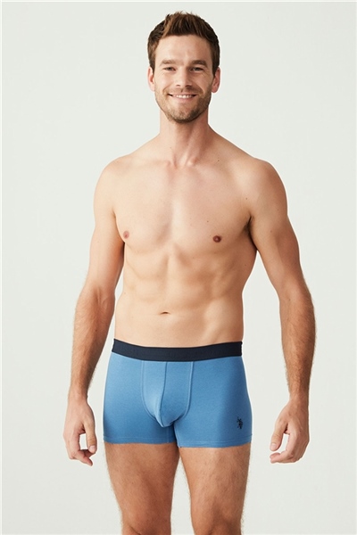 U.s Polo Assn. 80256 Erkek 3 Lü Boxer-İndigo&Lacivert&İndigobaskılı