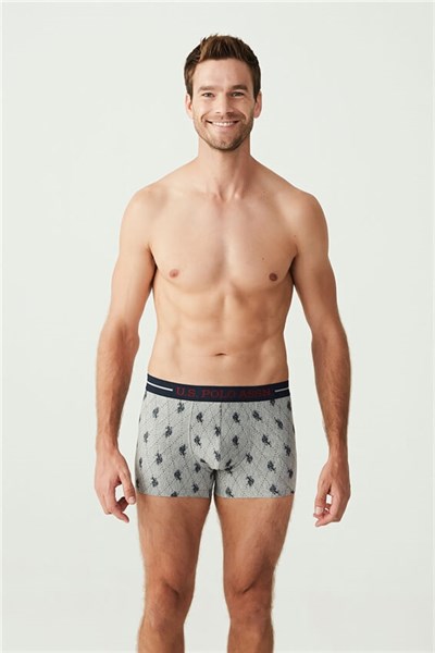 U.s Polo Assn. 80328 Erkek 3 Lü Boxer-Bordo&Lacivert&Grmlj.Baskılı