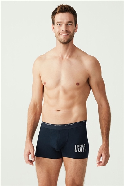 U.s Polo Assn. 80338 Erkek 3 Lü Boxer-Lacivert&Lacivertmelanj&Baskılı