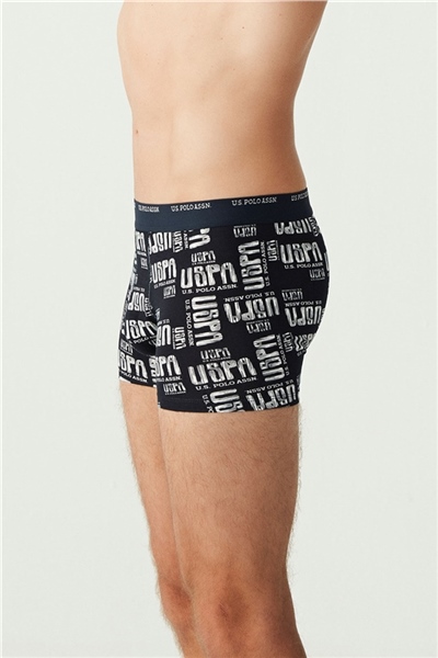 U.s Polo Assn. 80338 Erkek 3 Lü Boxer-Lacivert&Lacivertmelanj&Baskılı