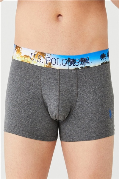 U.s Polo Assn. 80434 Erkek 3 Lü Boxer-Sax&Antrasitmelanj&Turuncu