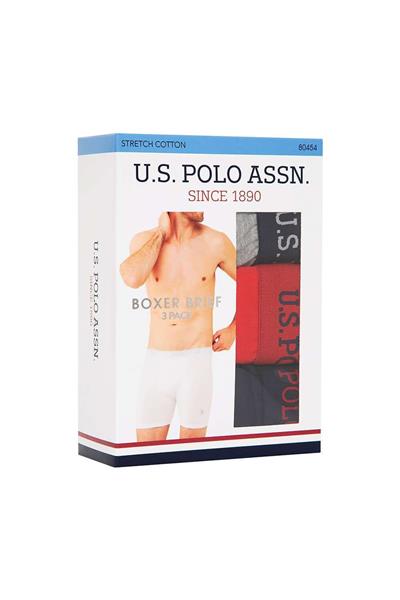 U.s Polo Assn. 80454 Erkek 3lü Uzun Paçalı Boxer-Beyaz