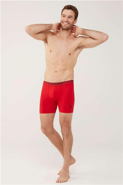 U.s Polo Assn. 80454 Erkek 3lü Uzun Paçalı Boxer-Kırmızı&Grimelanj&Lacivert