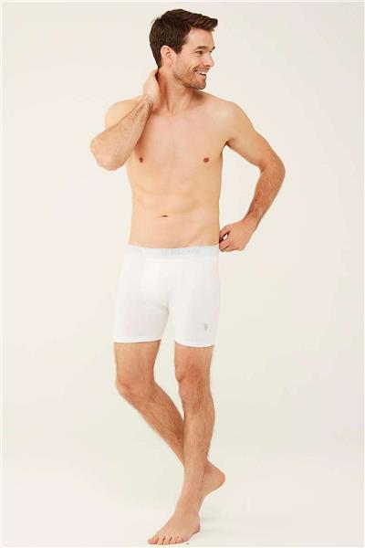 U.s Polo Assn. 80454 Erkek 3lü Uzun Paçalı Boxer-Beyaz