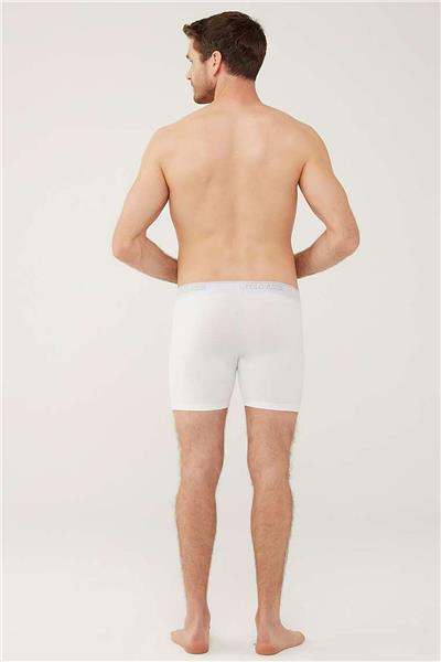 U.s Polo Assn. 80454 Erkek 3lü Uzun Paçalı Boxer-Beyaz