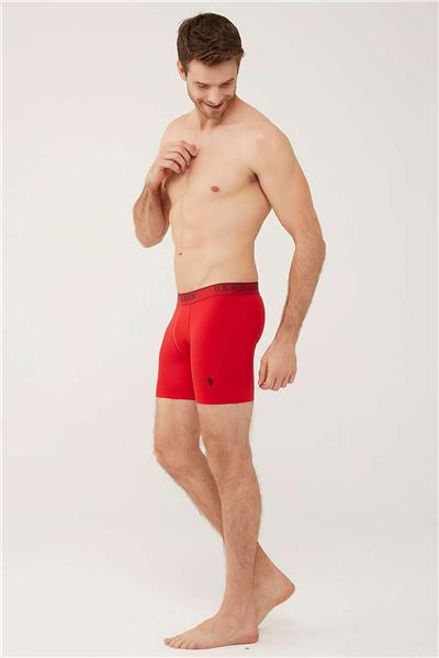 U.s Polo Assn. 80454 Erkek 3lü Uzun Paçalı Boxer-Kırmızı&Grimelanj&Lacivert