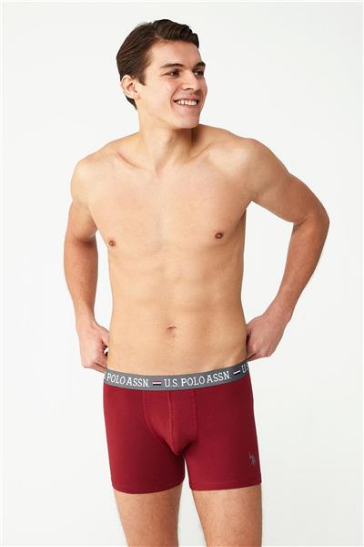 U.s Polo Assn. 80487 Erkek Modal 2li Boxer-Bordo&Siyah