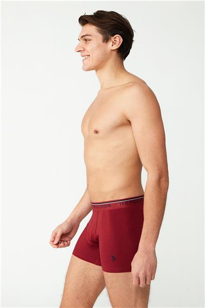 U.s Polo Assn. 80488 Erkek Modal 2li Boxer-Bordo&Siyah