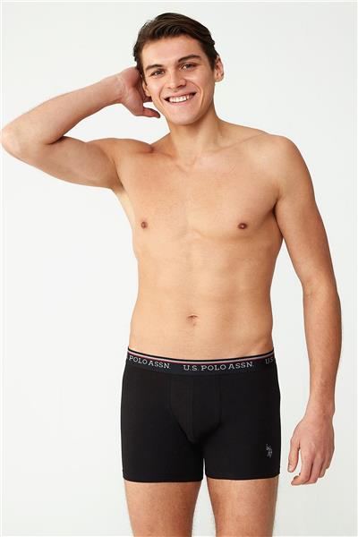 U.s Polo Assn. 80488 Erkek Modal 2li Boxer-Bordo&Siyah