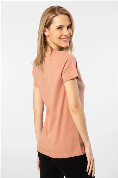 WTSHIRT LONDON Kadın Kısa Kollu Bisiklet Yaka Basic T-shirt-Somon