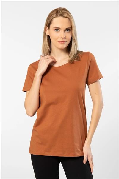 WTSHIRT LONDON Kadın Kısa Kollu Bisiklet Yaka Basic T-shirt-Tarcin