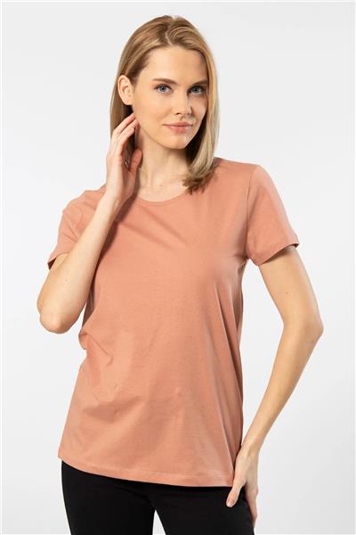 WTSHIRT LONDON Kadın Kısa Kollu Bisiklet Yaka Basic T-shirt-Somon
