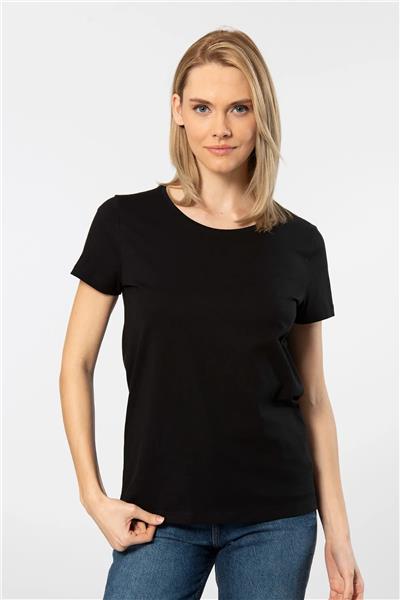 WTSHIRT LONDON Kadın Kısa Kollu Bisiklet Yaka Basic T-shirt-Siyah