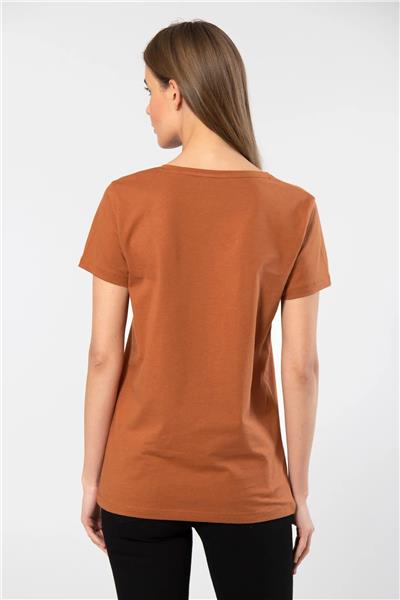 WTSHIRT VENİCE Kadın Kısa Kollu V Yaka Basic T-shirt-Tarcin