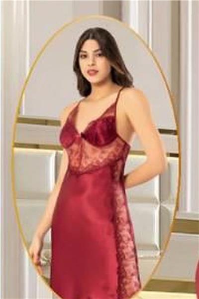 XSES 1005 Kadın Çeyizlik Saten 6lı Takım-Bordo