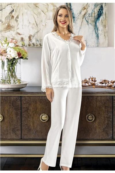 XSES 1019 Kadın Çeyizlik Penye 6lı Takım-Ekru