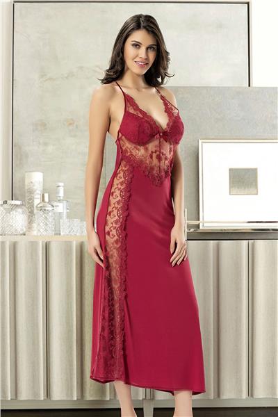 XSES 1019 Kadın Çeyizlik Penye 6lı Takım-Bordo