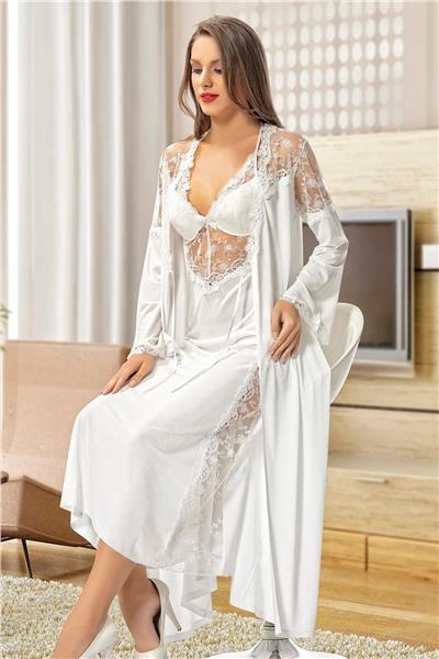 XSES 1019 Kadın Çeyizlik Penye 6lı Takım-Ekru