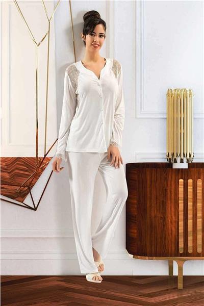 XSES 1453 Kadın Çeyizlik Penye 6lı Takım-Ekru